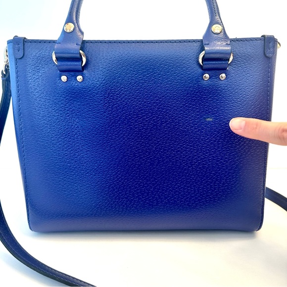 Kate Spade Royal Blue Wellesley Durham Leather Satchel Shoulder Bag - Picture 4 of 14